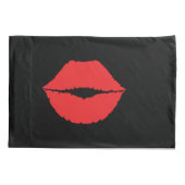 Sexy Kus Stijlvolle Grote Rode Luscious Pouty Lips Kussensloop (Achterkant)