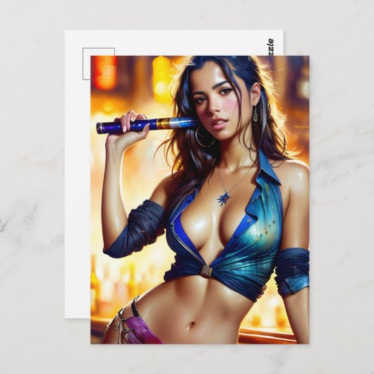 Sexy Lady Briefkaart (Voorkant / Achterkant)