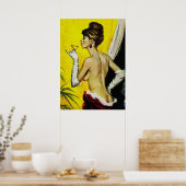 Sexy Lady Drink Hoesje van wijnretro Pulp Poster (Keuken)