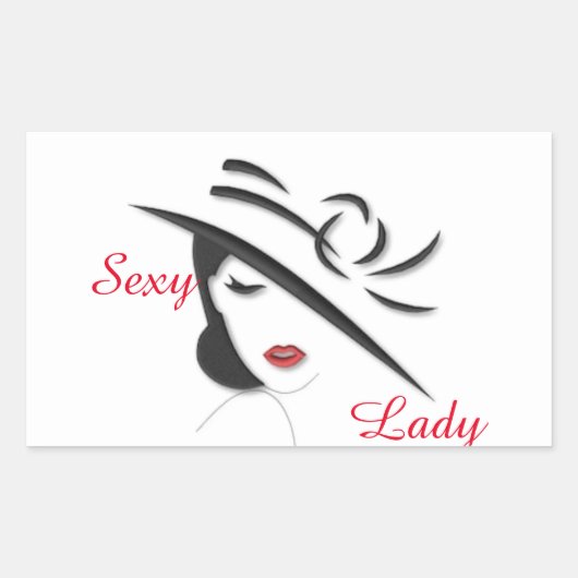 Sexy Lady Rectangle Stickers Warrior_Wares_Inc (Voorkant)