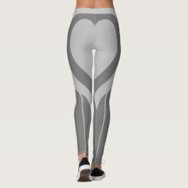 Sexy Light Grey Heart Butt Gym Active Leggings
