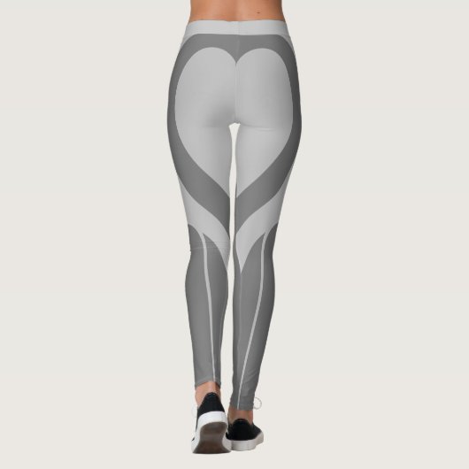Sexy Light Grey Heart Butt Gym Active Leggings (Achterkant)