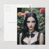 Sexy Lingerie Blauwe Ogen en Bloemen Briefkaart (Voorkant / Achterkant)