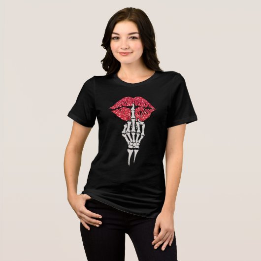 Sexy Lippen Valentijnsdag Tri-Blend Shirt (Voorkant volledig)