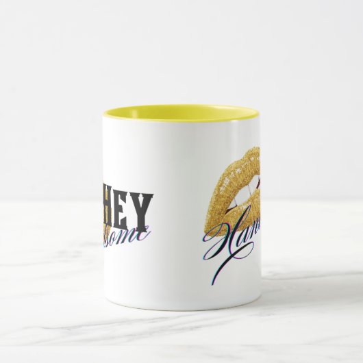 Sexy lippen van goud mok (Midden)