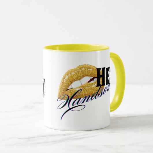 Sexy lippen van goud mok (Voorkant rechts)