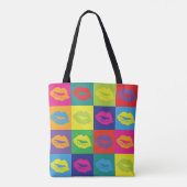 Sexy Lips Kiss Marks Pop Art Style Tote Bag (Achterkant)