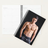 Sexy Man Heet Shirtloze Man Poses Planner (Display)