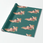sexy meisje  blonde met een sarong cadeaupapier (Uitgerold)