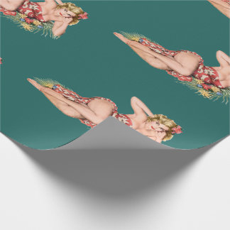 sexy meisje blonde met een sarong cadeaupapier
