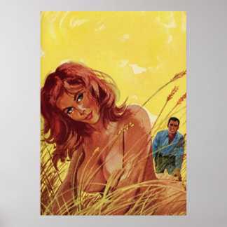 Sexy meisje in het veld -  pulp Hoesje Print