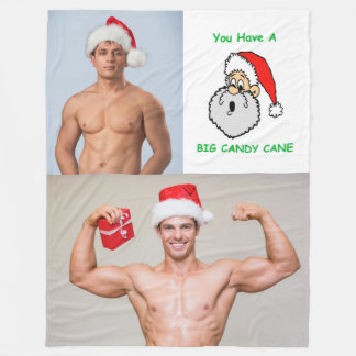 Sexy Musculoseksuele Studenten Santa Hats Funny Fleece Deken
