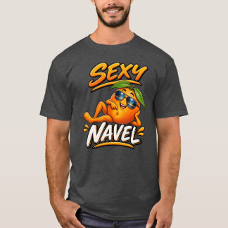 Sexy Navel Grappig Oranje T-Shirt