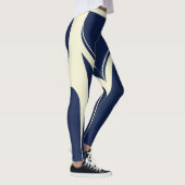 Sexy Navy Blue Cream Heart Butt Activewear Leggings (Rechts)