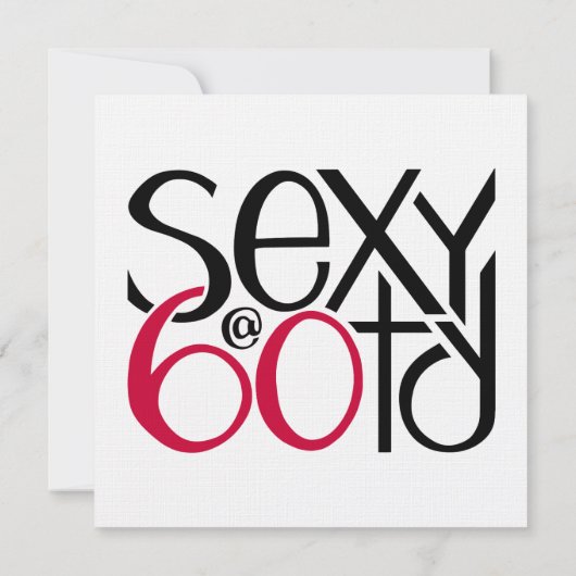 Sexy op 60 rode uitnodiging (Achterkant)