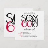 Sexy op 60 rode uitnodiging (Voorkant / Achterkant)