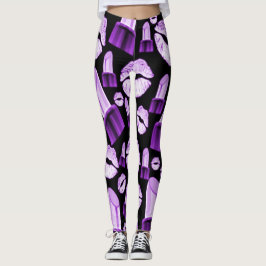 Sexy Paarse lippen beroep Leggings