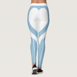 Sexy Pastel Blue White Heart Butt Gym ActiveShart Leggings