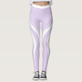 Sexy Pastel Paarse Witte Hart Butt Gym Leggings (Voorkant)