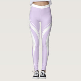Sexy Pastel Paarse Witte Hart Butt Gym Leggings