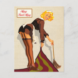Sexy Pin-up Dienstmeid Briefkaart