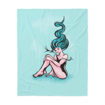Sexy Pin-up Girl met Blue Hair