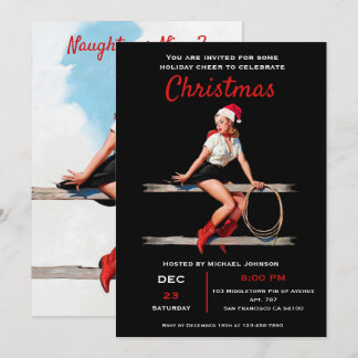 Sexy Pin Up Girl Naughty of Nice Kerstmis Kaart