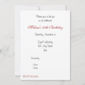 Sexy Pin Up,  Lady in Red, Birthday Invitation Kaart (Achterkant)