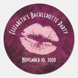 Sexy Pink Glitter Lips Glamourepartij Ronde Sticker