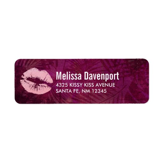 Sexy Pink Glitter Lips Glamoureus Etiket (Voorkant)