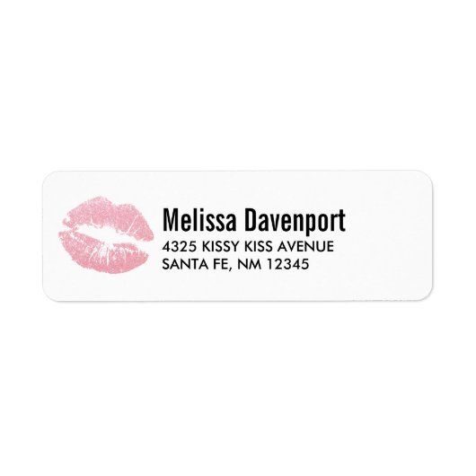 Sexy Pink Glitter Lips Glamoureus Etiket (Voorkant)