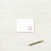 Sexy Pink Glitter Lips Glamoureus Post-it® Notes (Op bureau)