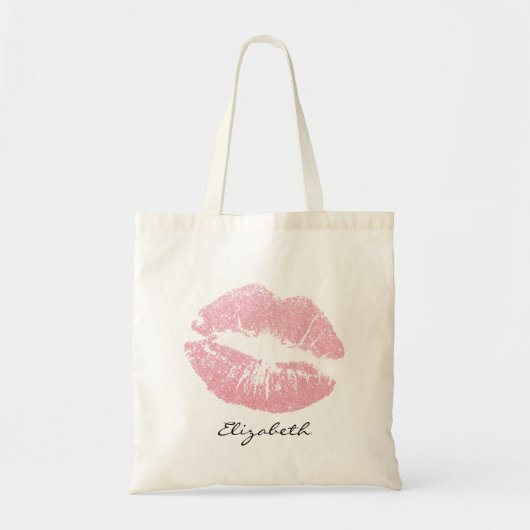 Sexy Pink Glitter Lips Glamoureus Tote Bag (Voorkant)