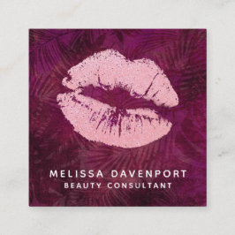 Sexy Pink Glitter Lips Glamoureus Vierkante Visitekaartje