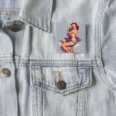 Sexy pinup girl vierkante button 5,1 cm (In situ)