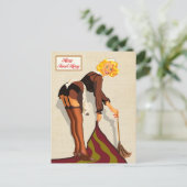 Sexy Pinup Maid Briefkaart (Staand voorkant)