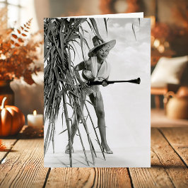  Sexy Pinup met Thanksgiving van musket Feestdagen Kaart