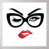 Sexy Pop Art met Poster Rode Lips (Voorkant)