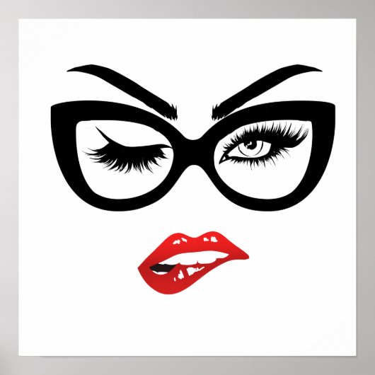 Sexy Pop Art met Poster Rode Lips (Voorkant)