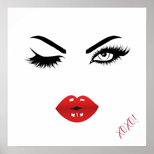 Sexy Pop Art Red Lips II Poster (Voorkant)