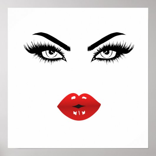 Sexy Pop Art Red Lips Poster (Voorkant)