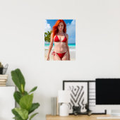 Sexy Red Bikini Poster (Thuiskantoor)