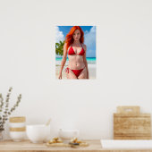 Sexy Red Bikini Poster (Keuken)