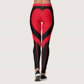 Sexy Red Black Heart Butt Gym Active Leggings (Achterkant)
