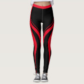Sexy Red Black Heart Butt Gym Active Leggings (Voorkant)