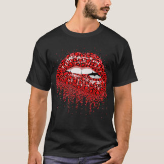 Sexy Red Lip die de rode hartdruppels voor de drup T-shirt