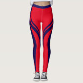 Sexy Red Navy Blue Heart Butt Workout Leggings (Voorkant)