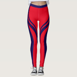 Sexy Red Navy Blue Heart Butt Workout Leggings