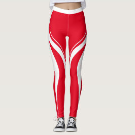 Sexy Red White Heart Butt Gym Activewear Leggings