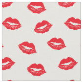 Sexy rode lippen patroon op wit stof (Close Up)